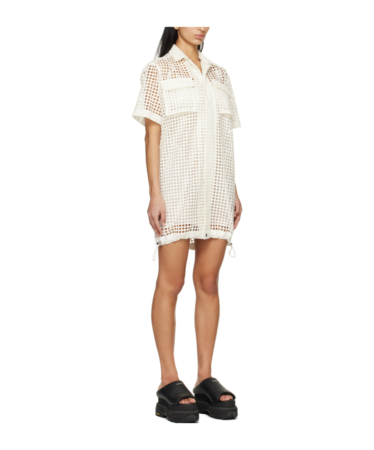 Sacai Lace Mini Dress In White