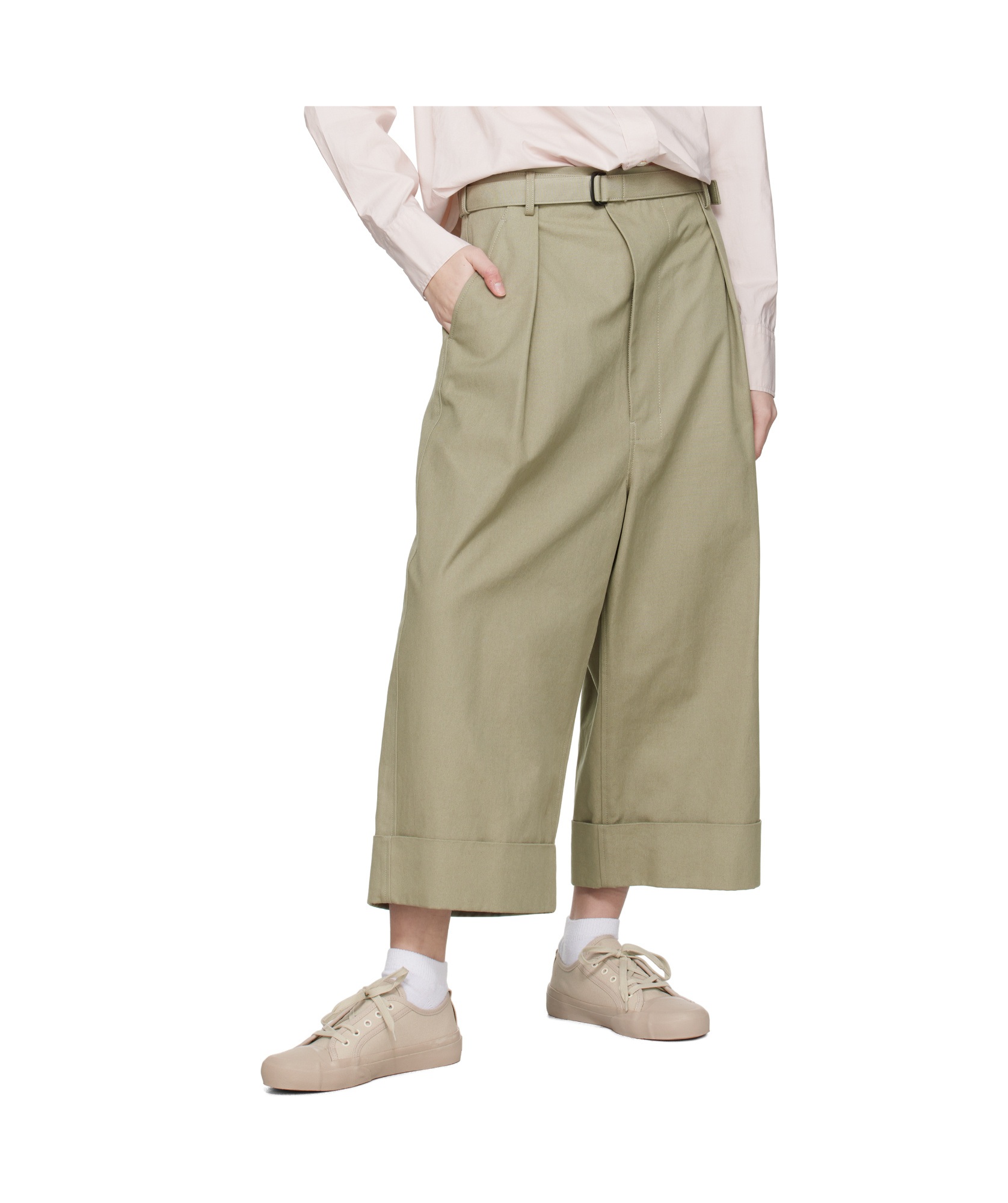 Studio Nicholson Beige Byrd Canvas Sneakers In Nude