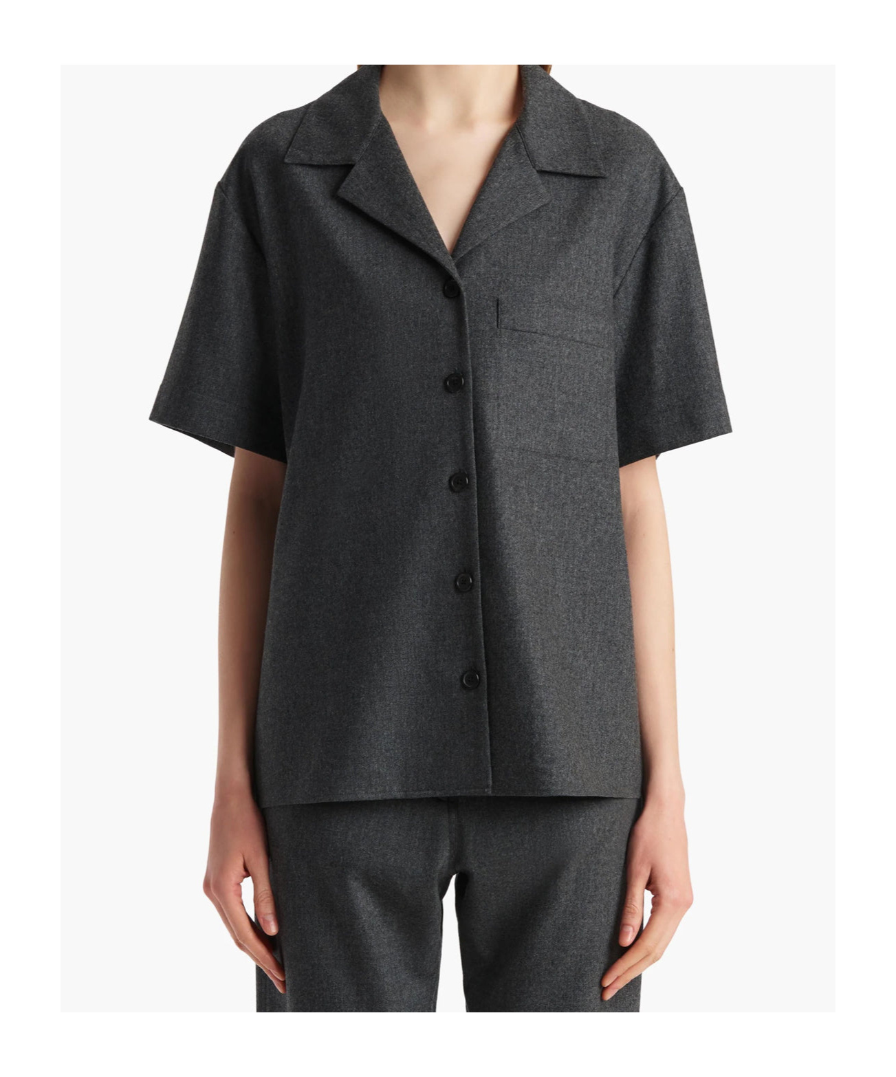 Khaite Womens Storm Riordan Camp-collar Stretch-wool And Cashmere Shirt In Black