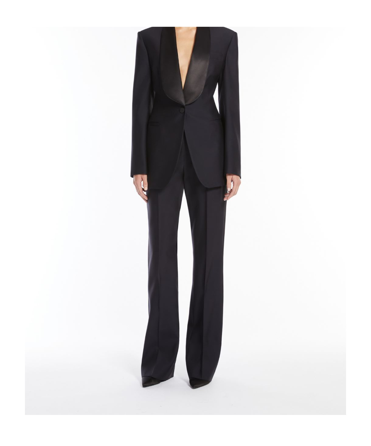 Max Mara Wool And Silk Slim Trousers In Black