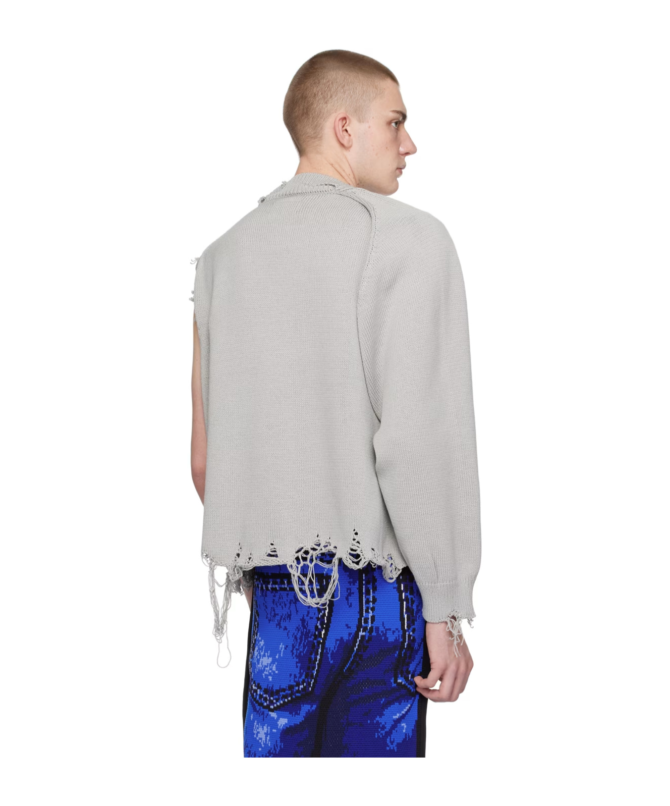 Doublet Gray 2way Sleeve Cardigan In Gray