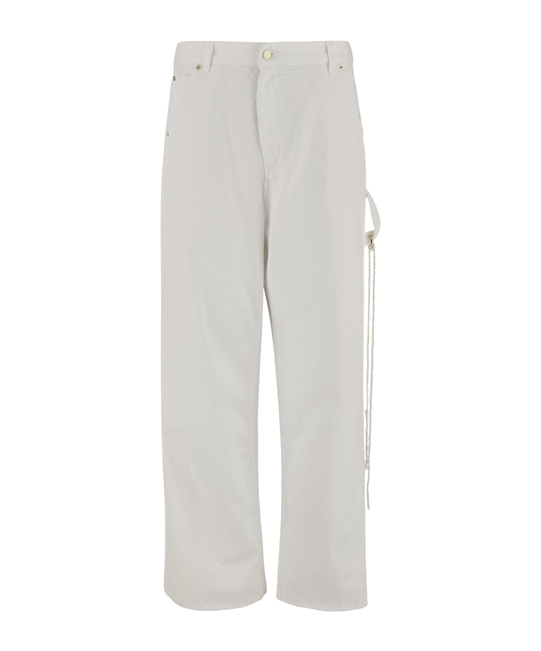 Shop Darkpark Belt-loop Jeans In White