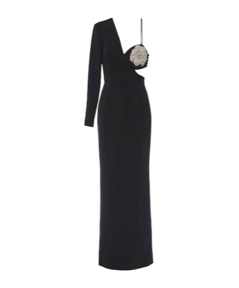 Rebecca Vallance Sachiel Floral-applique Gown In Black