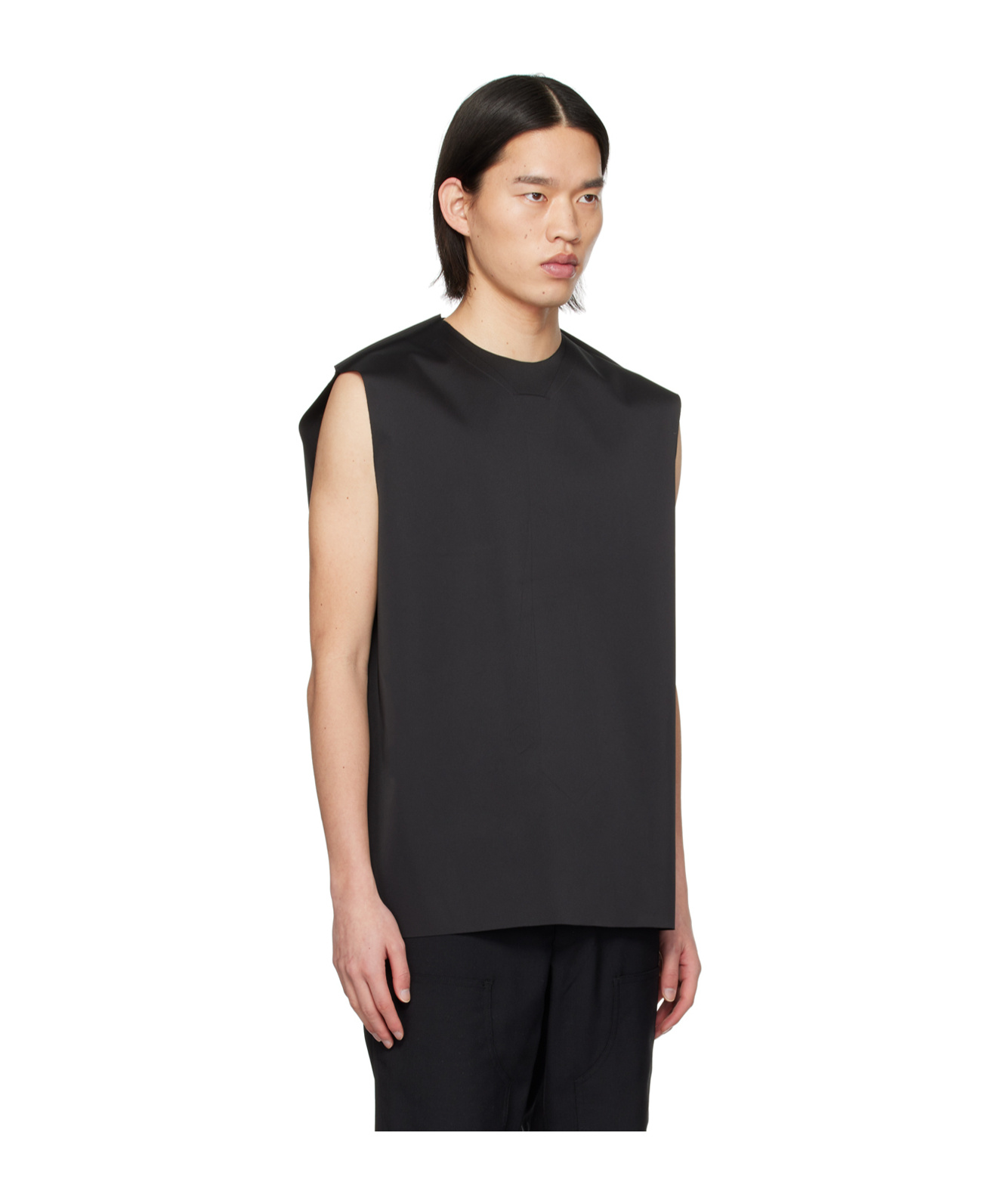 We11 Done Debossed-motif Vest In Black