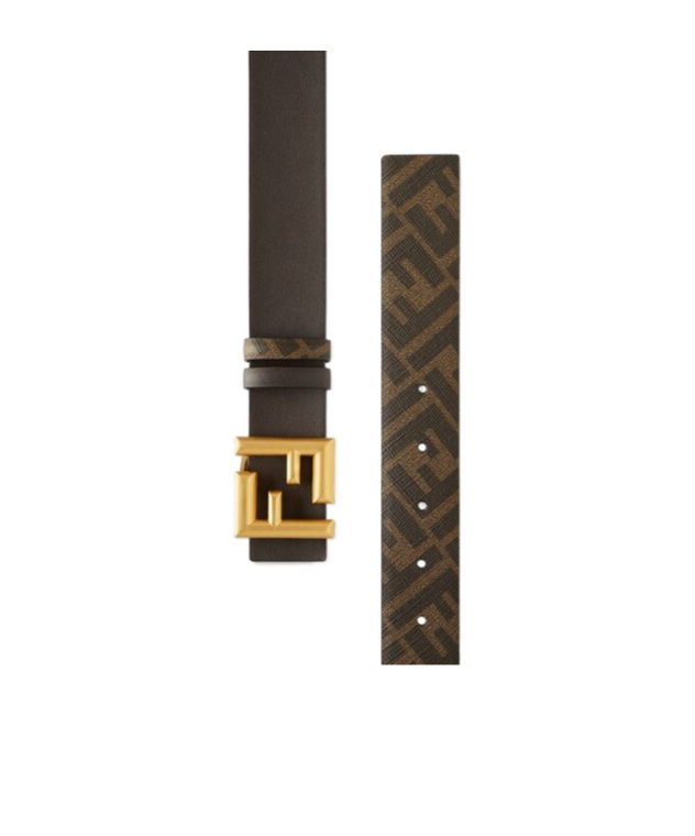 Fendi Reversible Ff-pattern Belt In Black