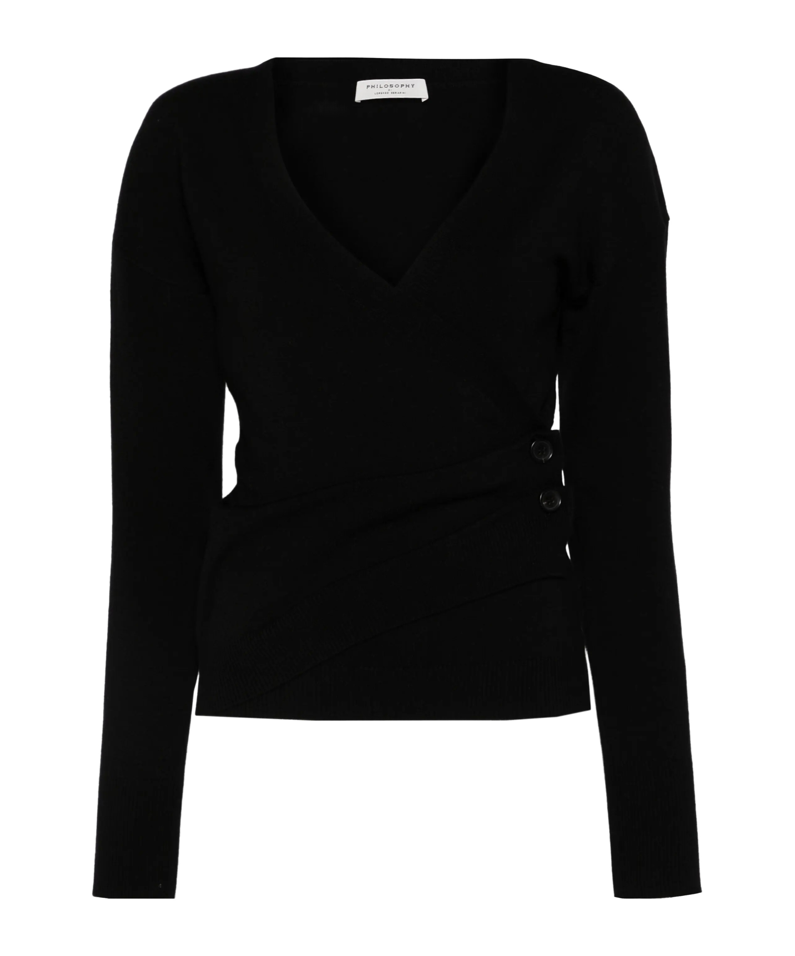 Philosophy Di Lorenzo Serafini Draped-detailing Cardigan In Black