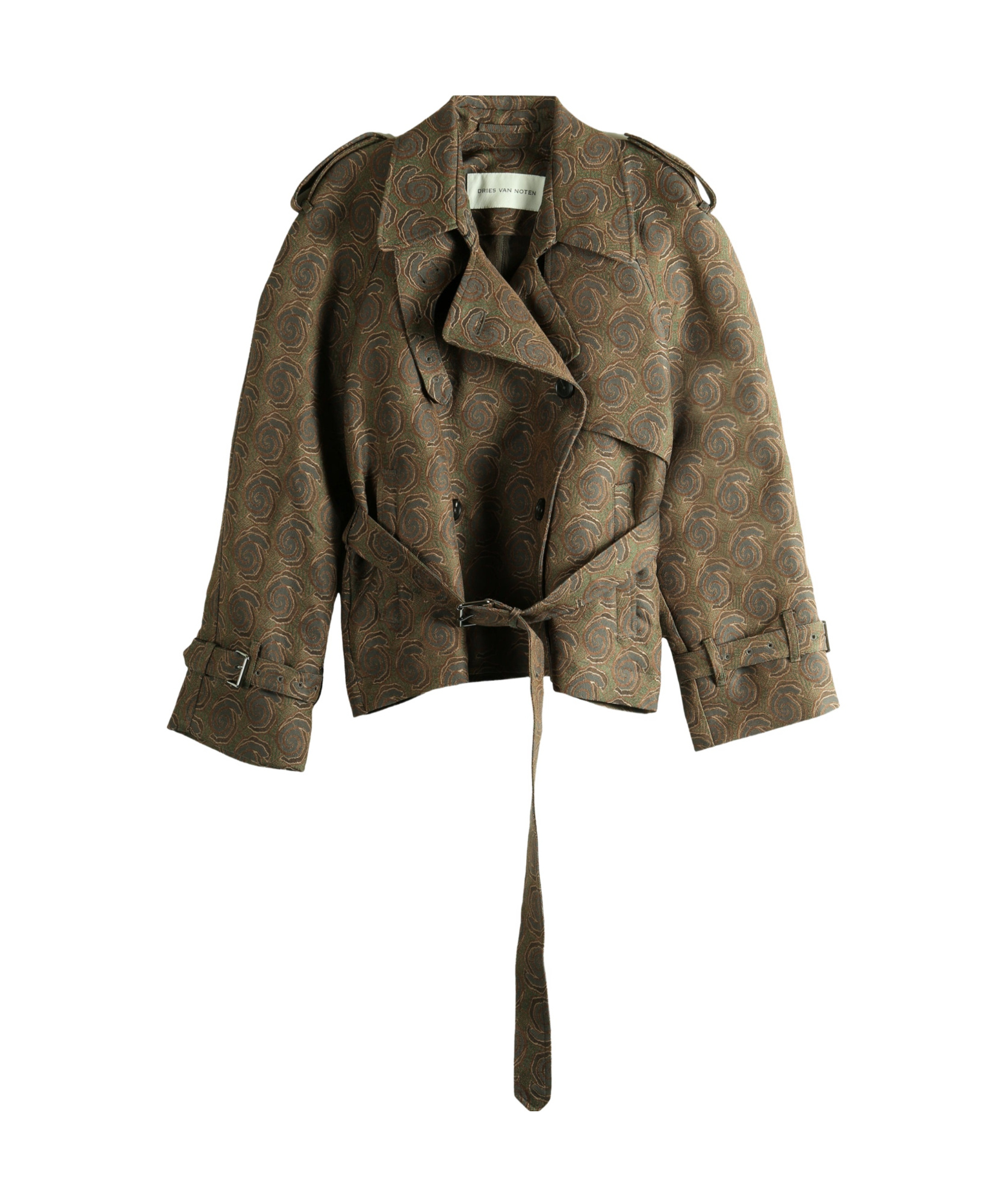 Dries Van Noten Ristos Short Coat In Green