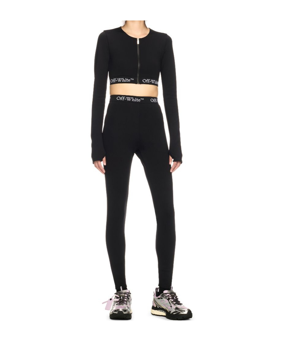 Off-white Off White Cropped Top With Logo Band In Black