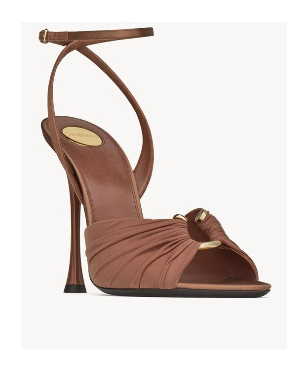 Saint Laurent 110mm Lola Sandals In Brown