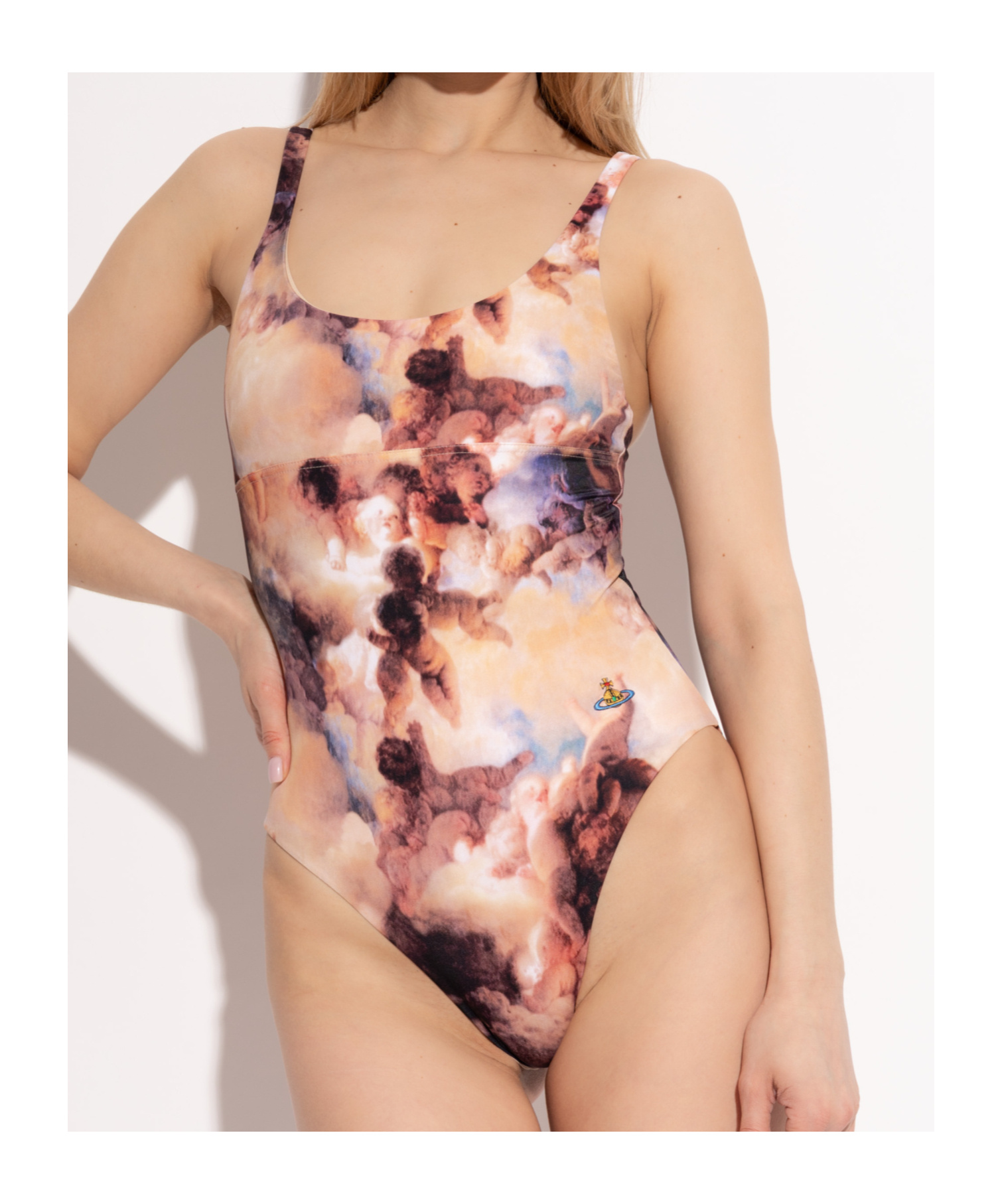 Shop Vivienne Westwood Graphic-print Swimsuit In Nude