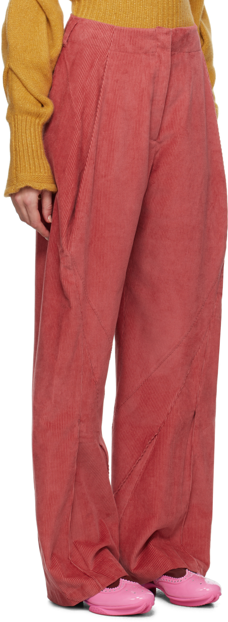 Kiko Kostadinov Stitched Casual Pants In Brown