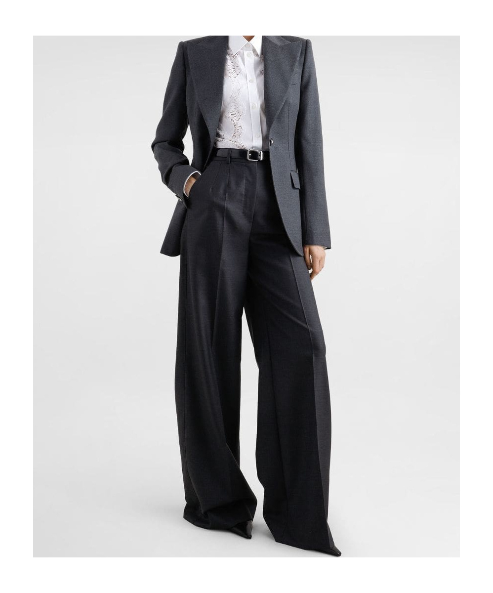 Dolce & Gabbana Wide-leg Trousers In Gray