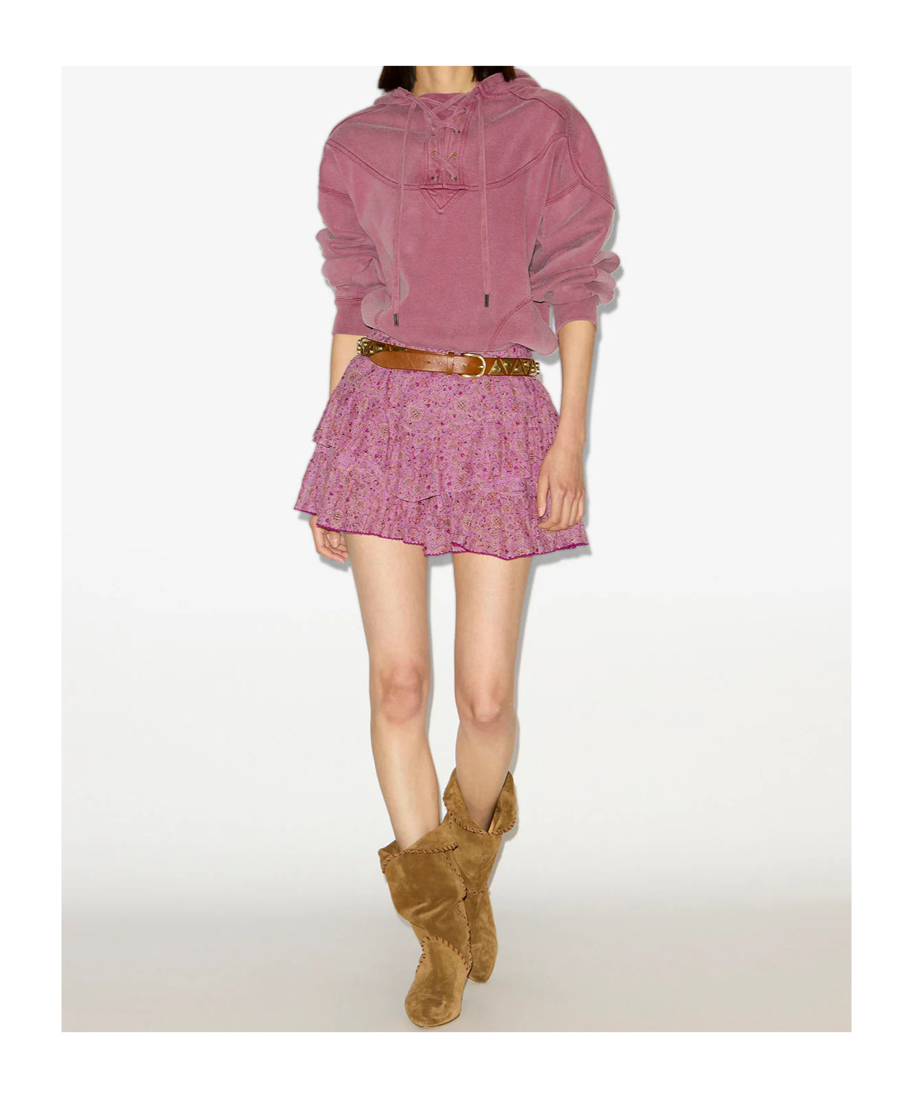 Isabel Marant Étoile Jocadia Tiered Cotton Mini Skirt In Multi