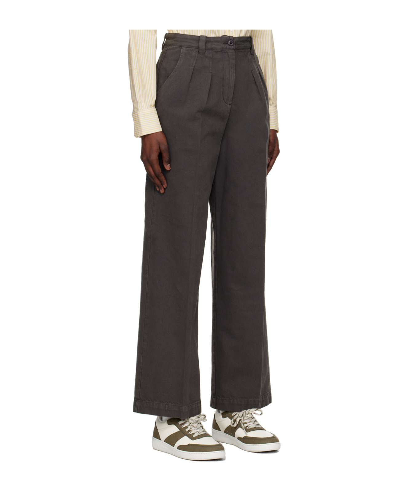 Apc Tressie Pleated Detail Casual Pants In Black