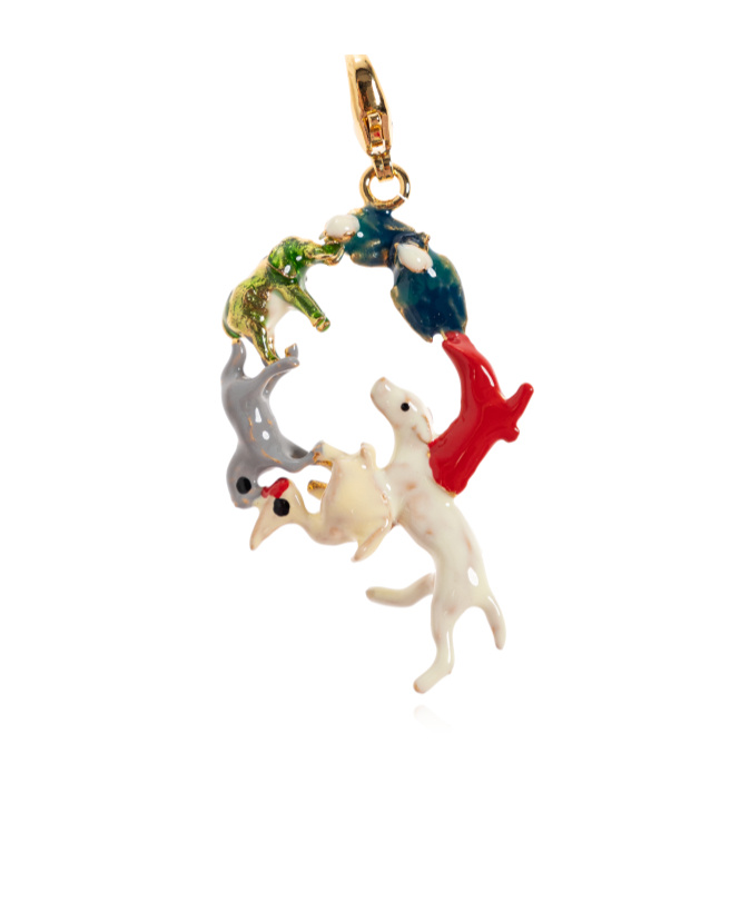 Marni Animal-circle Pendant In Yellow
