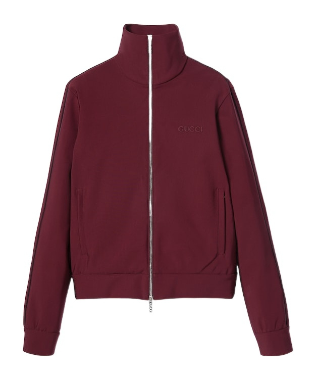 Gucci Technical Jersey Zip Jacket In Red