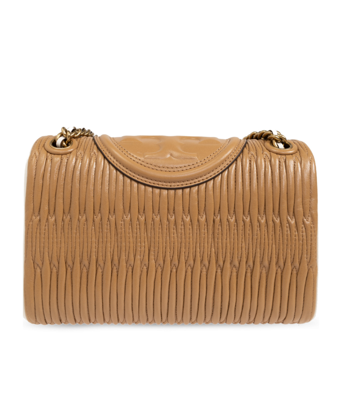Shop Tory Burch Small Fleming Shoulder Bag In Brown