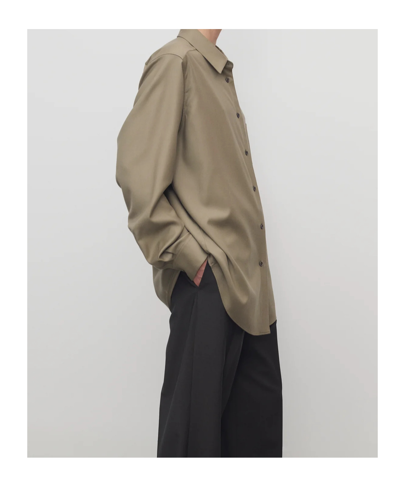 The Row Pino Virgin Wool Cady Shirt In Brown