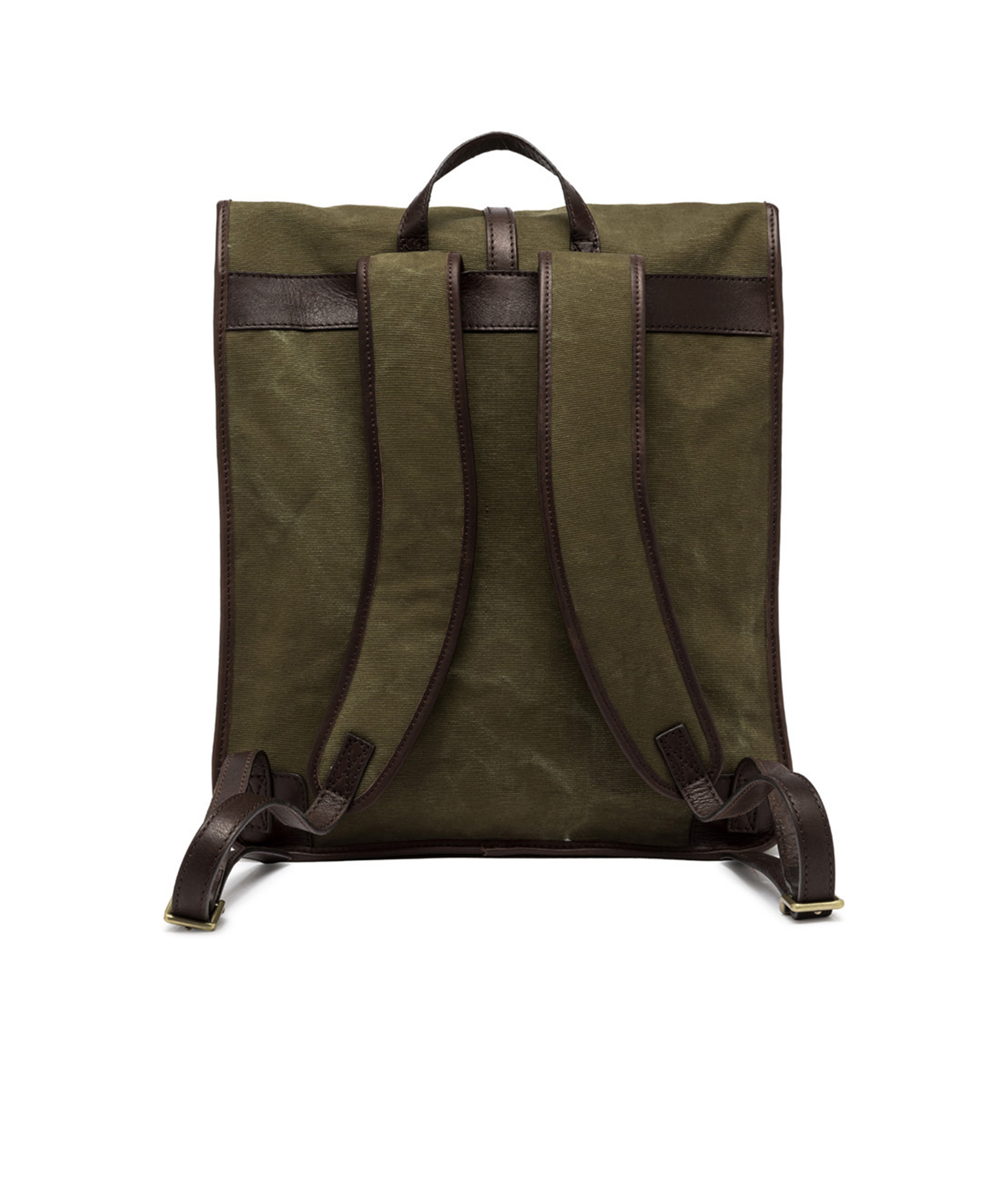 Gianni Chiarini Berlin Canvas Backpack Leather Finishes In Green