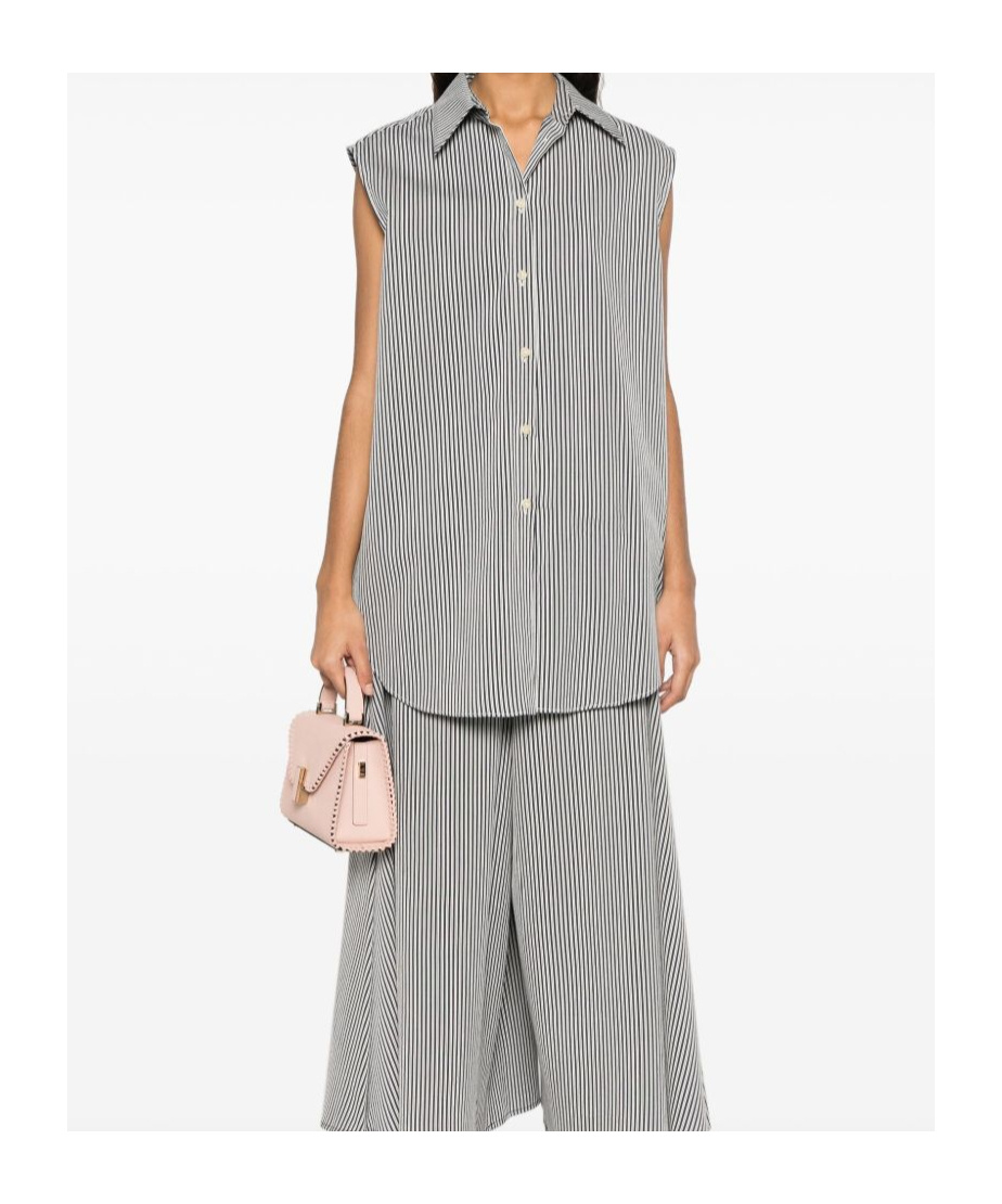 ALYSI LAPEL SLEEVELESS SHIRT 