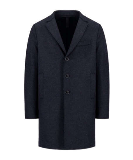 Harris Wharf London Boxy Coat Jacquard In Blue