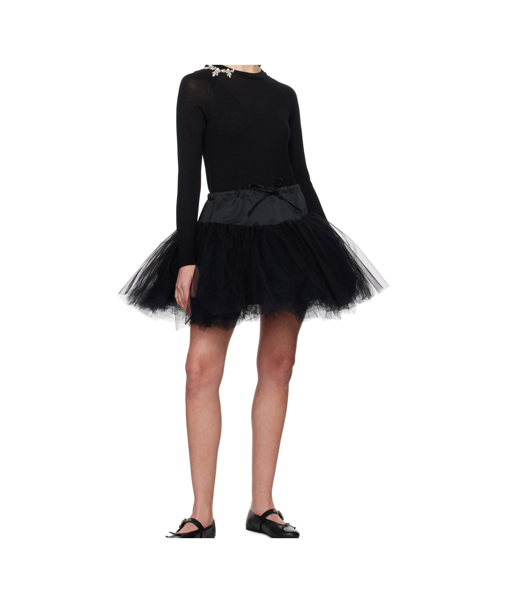 Simone Rocha Tulle Mini Skirt In Black