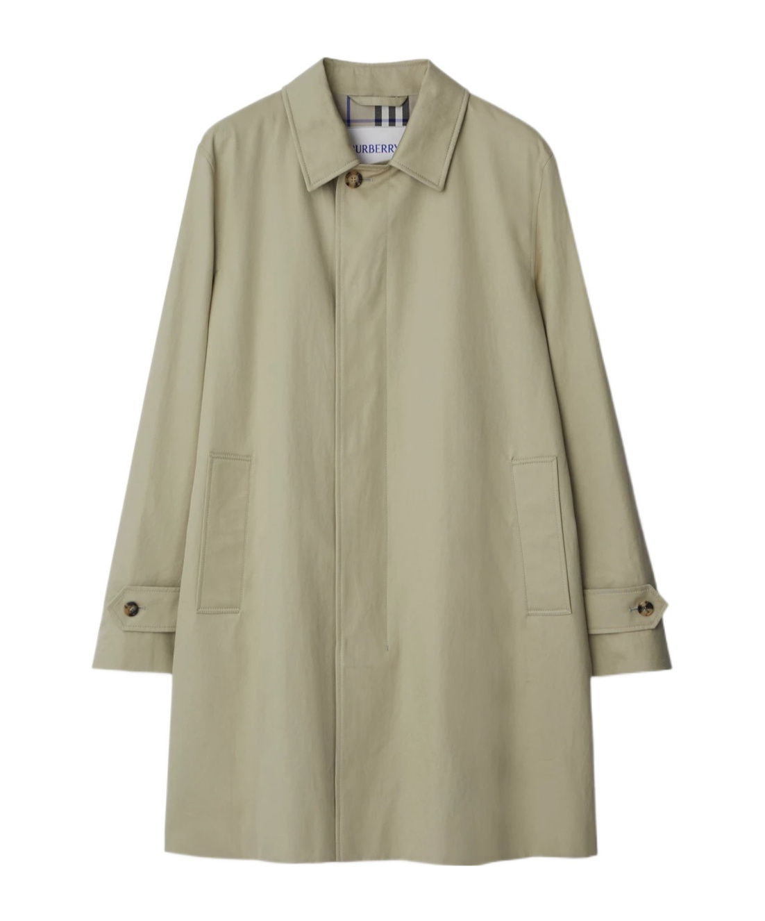 Burberry Garbardine Cotton Coat In Nude