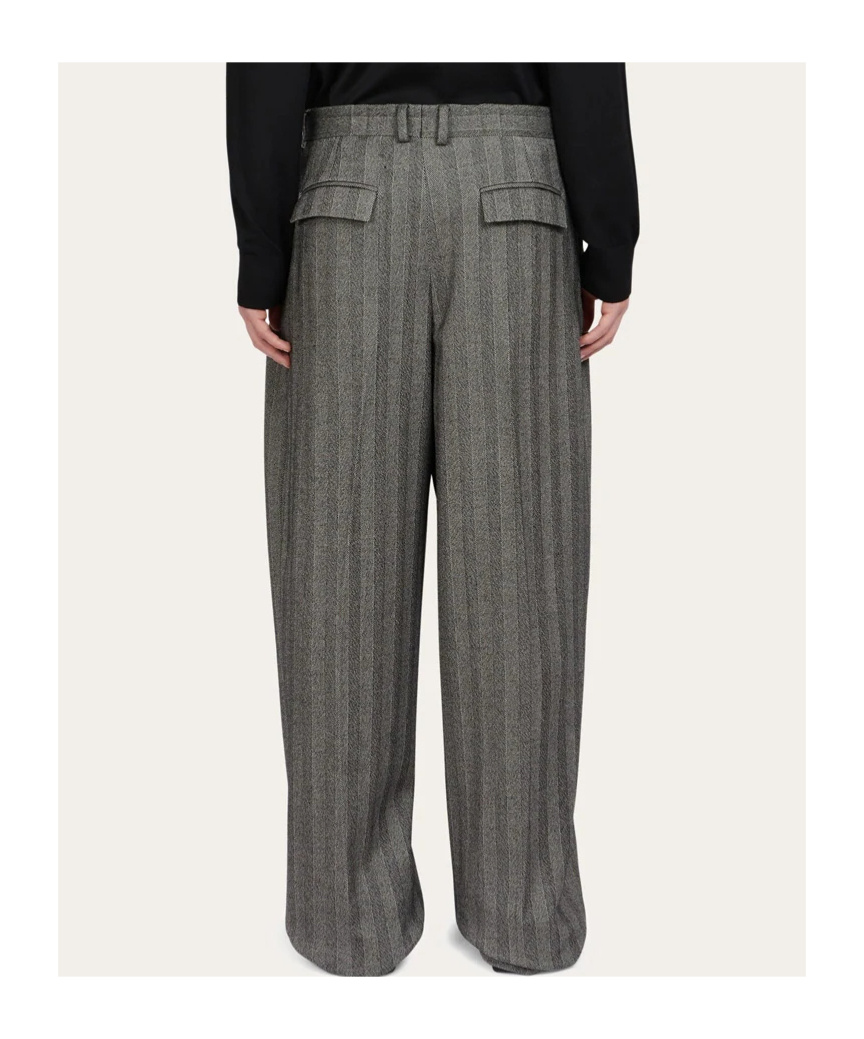 Ferragamo Belt-loops Pleated Trousers In Multi