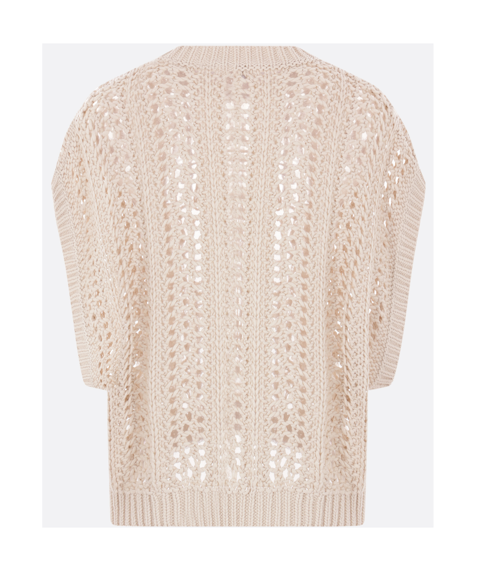 Brunello Cucinelli Wool-mohair Blend Crochet Sweater In Nude