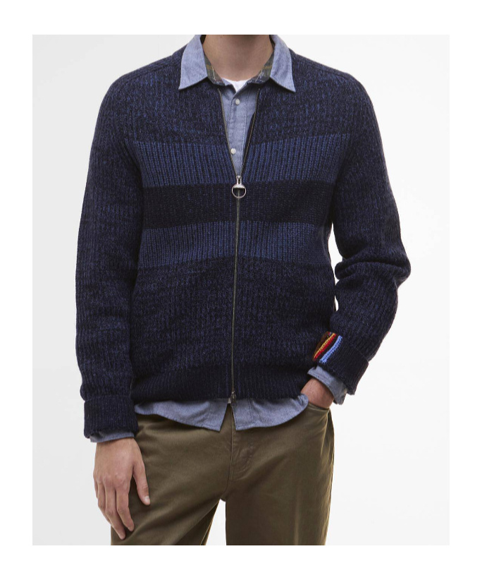 Barbour X Paul Smith Bomer Cardigan In Blue