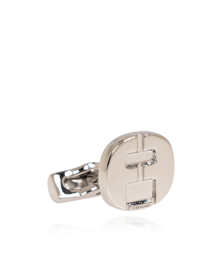 Ferragamo Logo Pattern Cufflinks In Nude