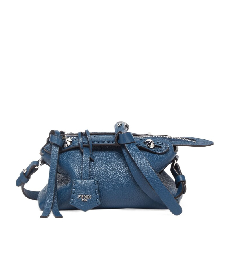 Shop Fendi Blue Selleria Mini-bag With 156 Hand-sewn Topstitches
