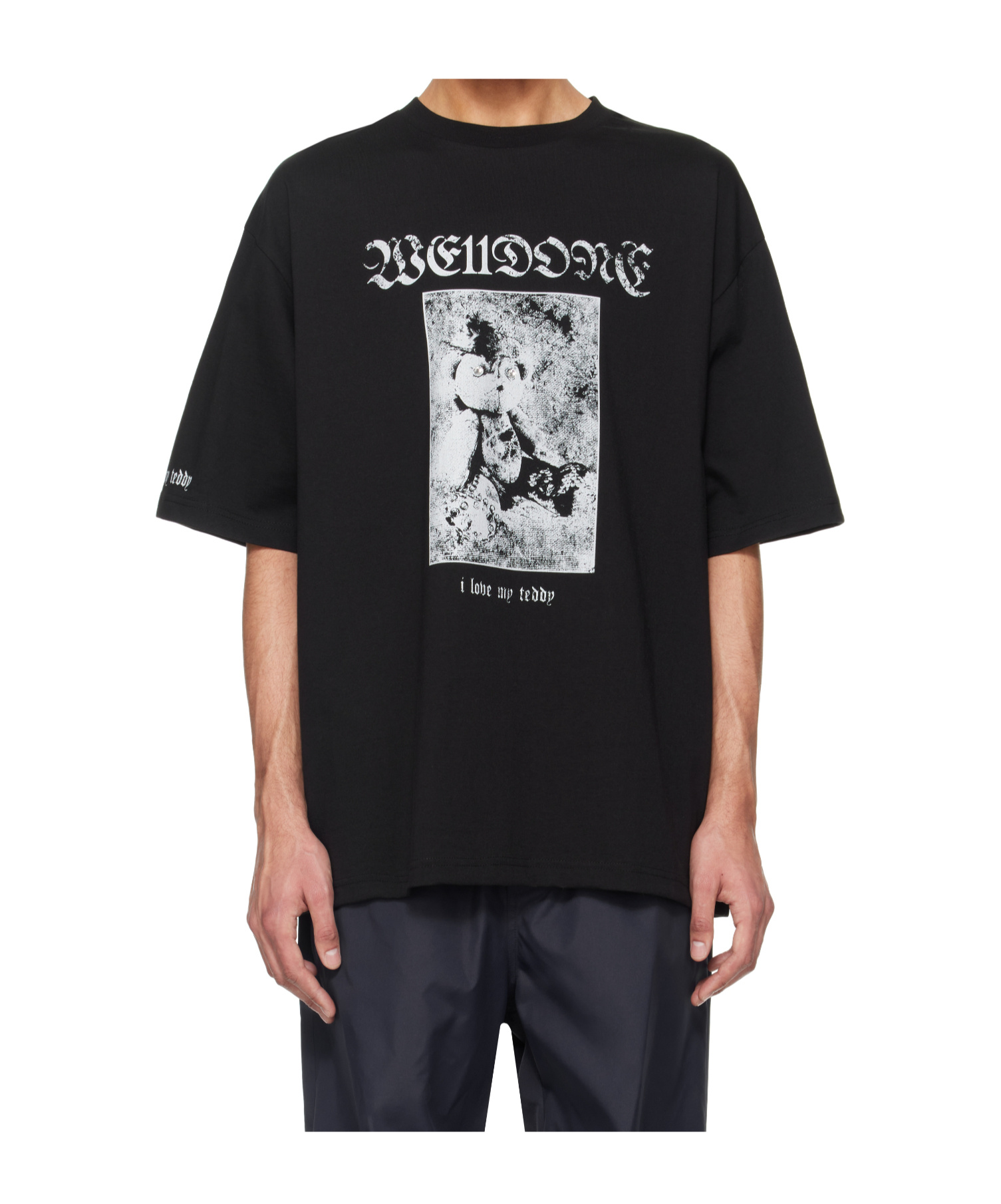 We11 Done Black Teddy Sleeved T-shirt In Black