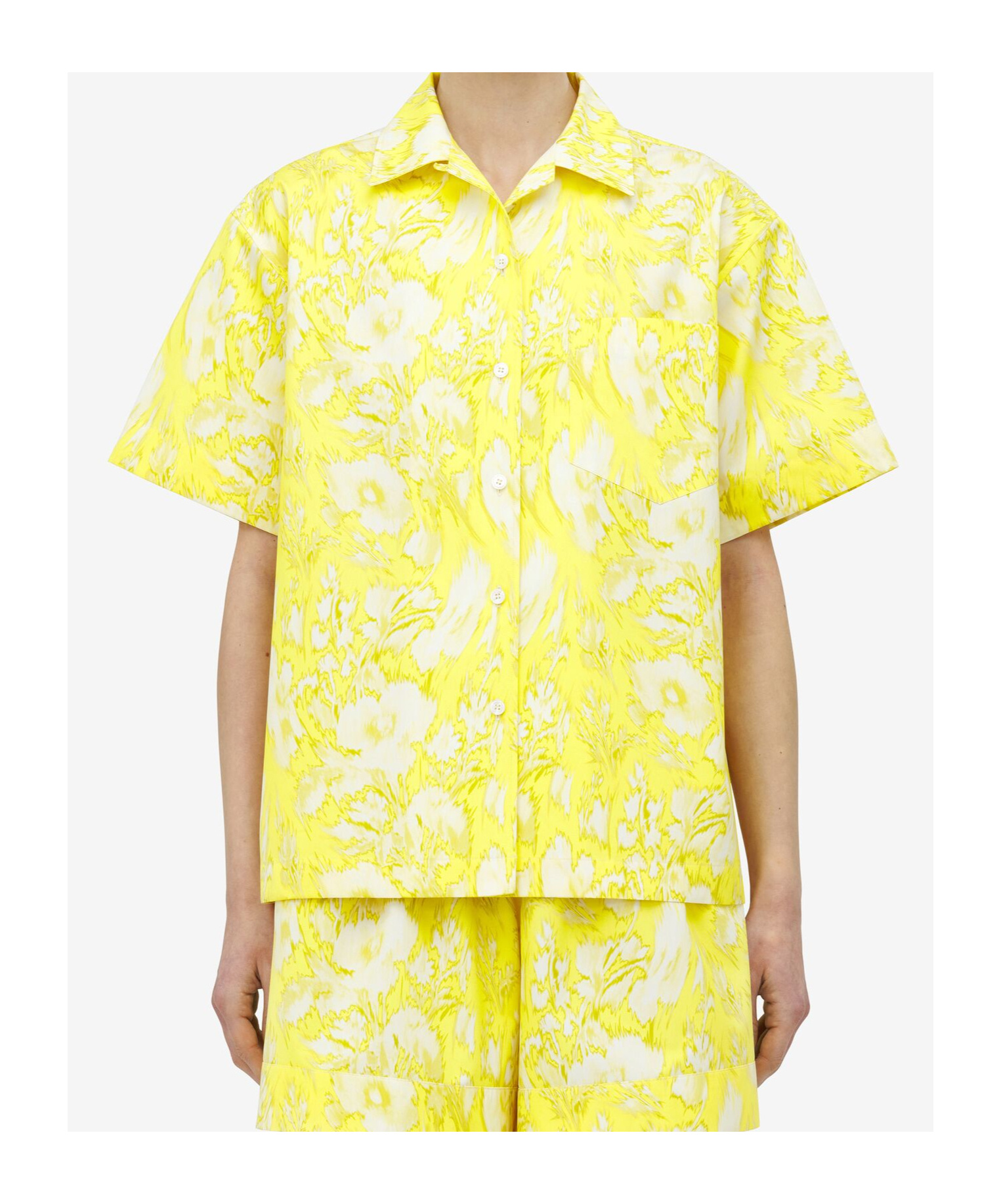 Alexander Mcqueen Warped Floral Shirt In Yellow