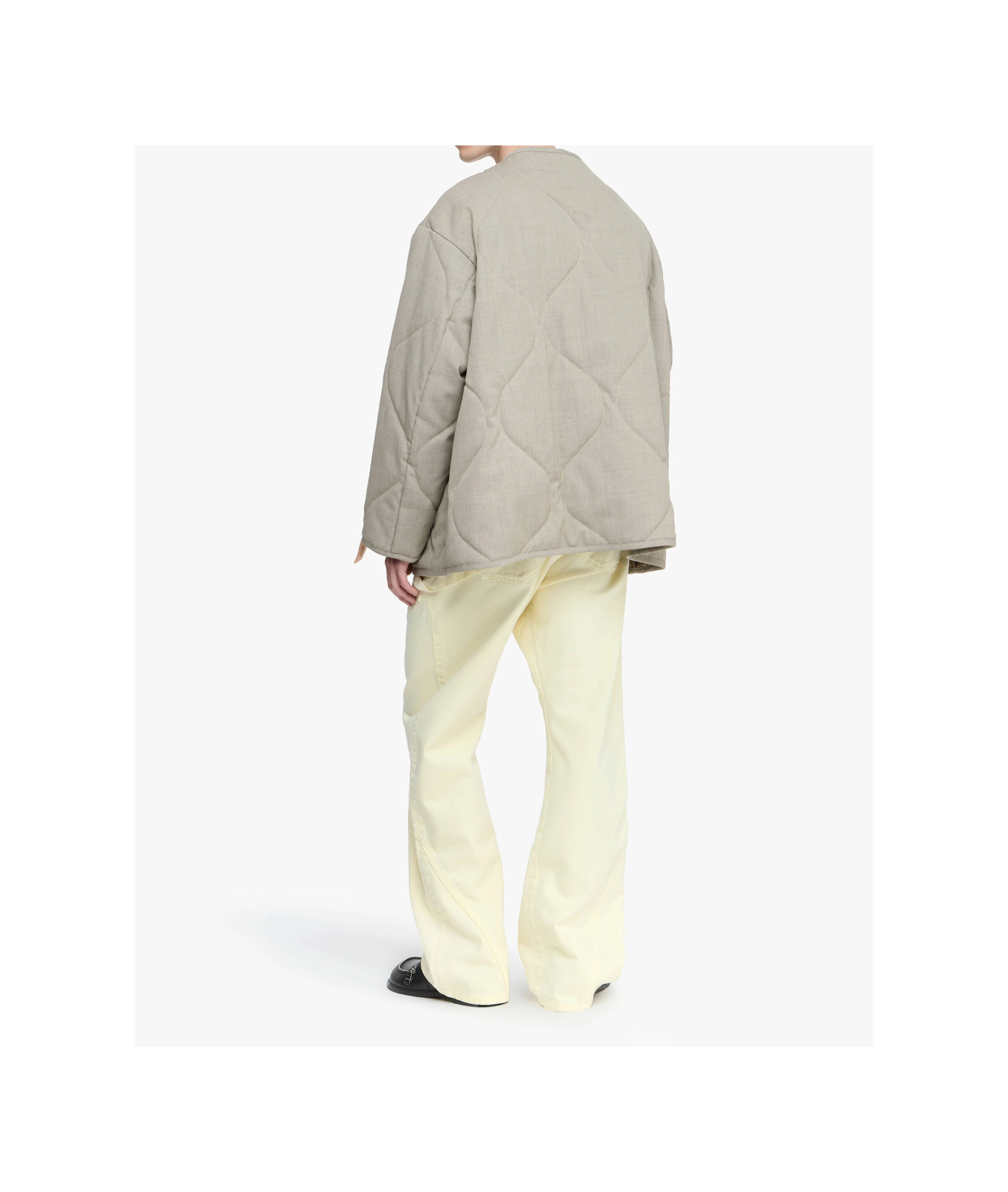 Jw Anderson Mens Clay Melange Quilted Loose-fit Wool Jacket In Neutral