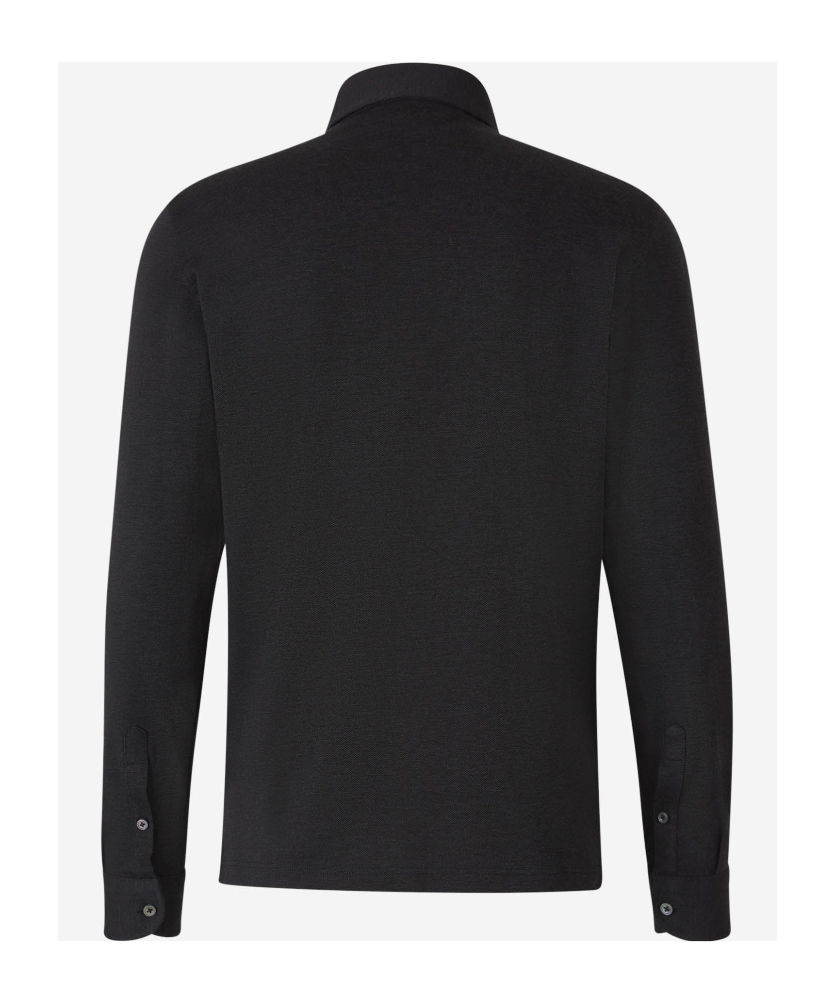 Gran Sasso Long-sleeve Button Polo Shirt In Black