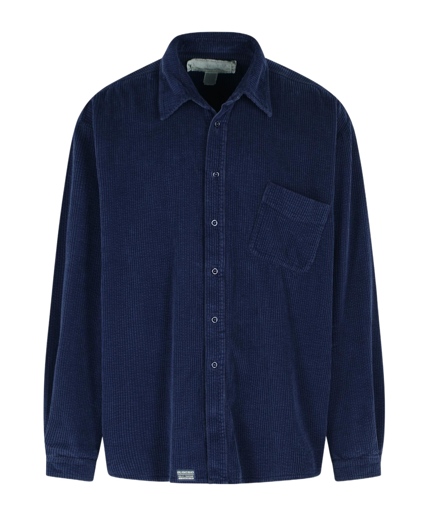 Erl Cotton Shirt With Chest Pocket And Long Sleeves In Blue