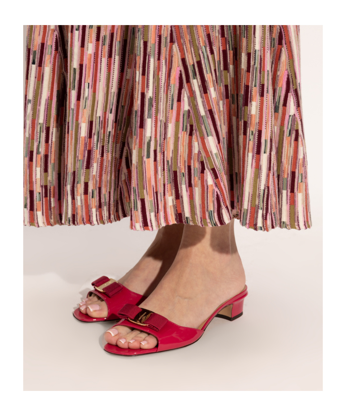 Ferragamo Vanilla High-heeled Sandals In Red