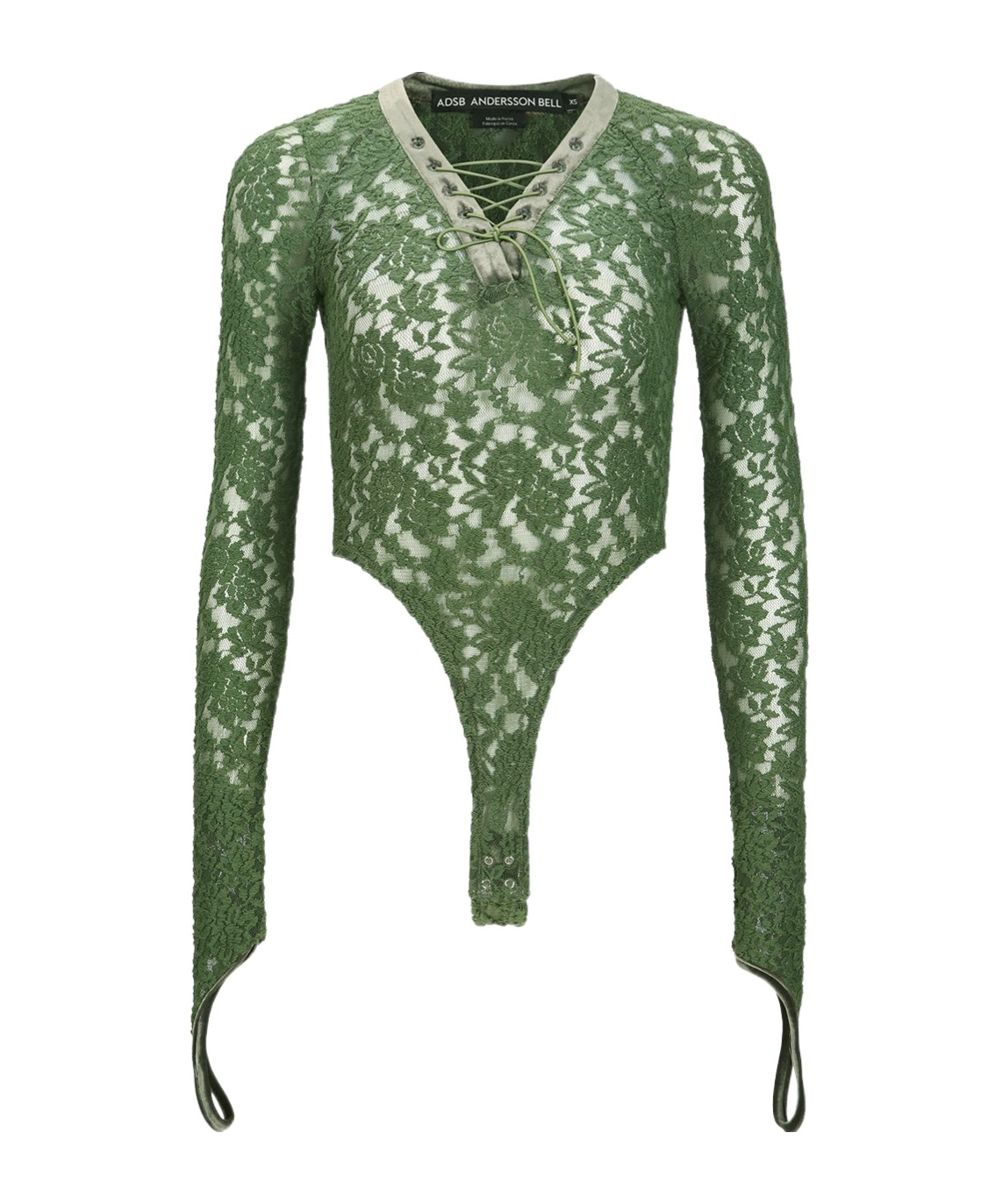 Shop Andersson Bell Rose Lace Bodysuit In Green