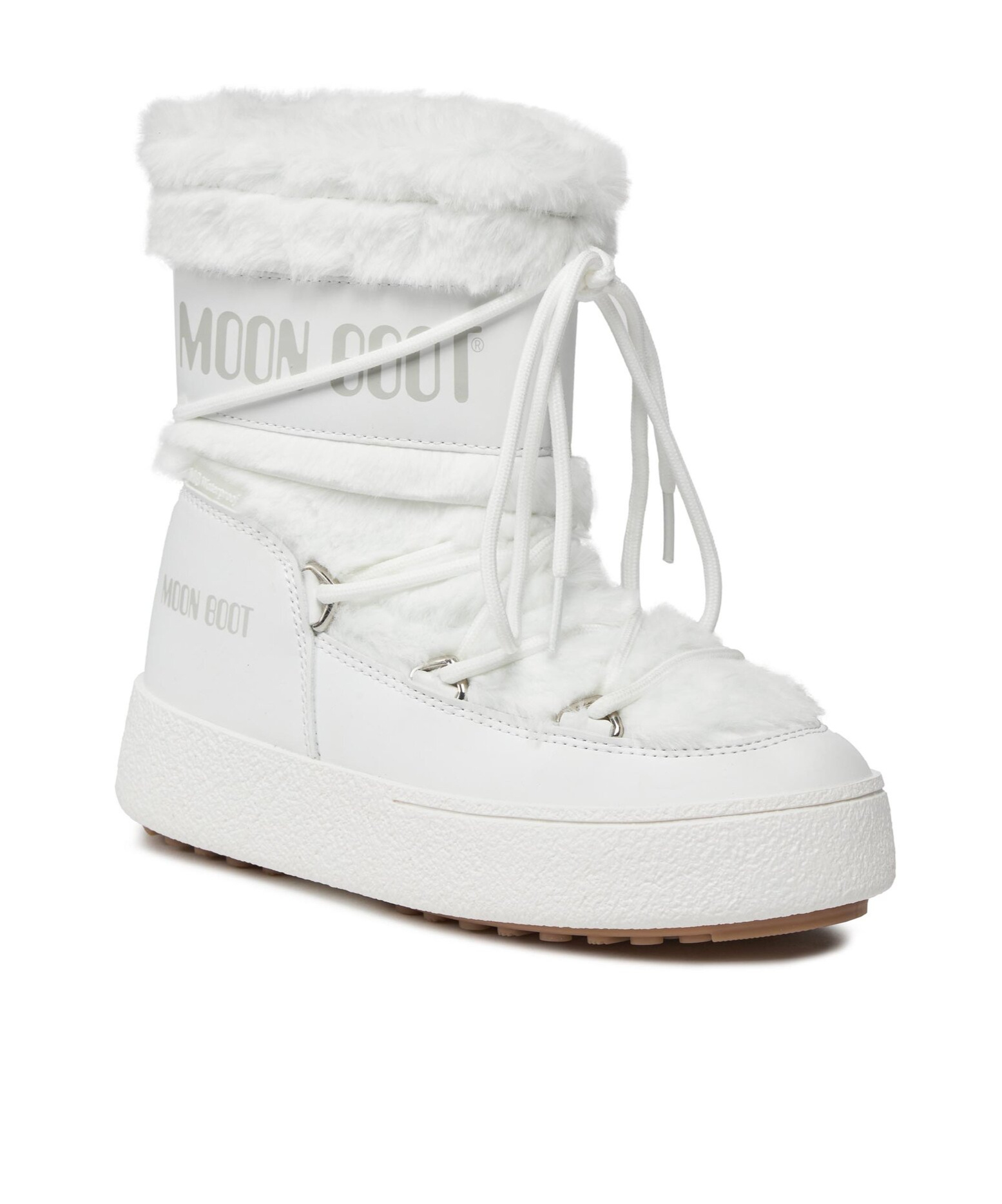 Shop Moon Boot Round-head Short Boots In White