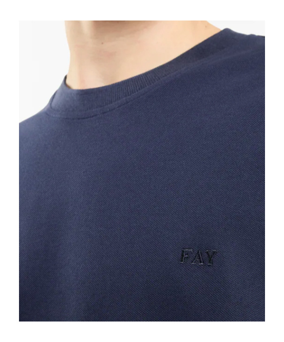 Fay T-shirt In Stretch Piquet In Blue