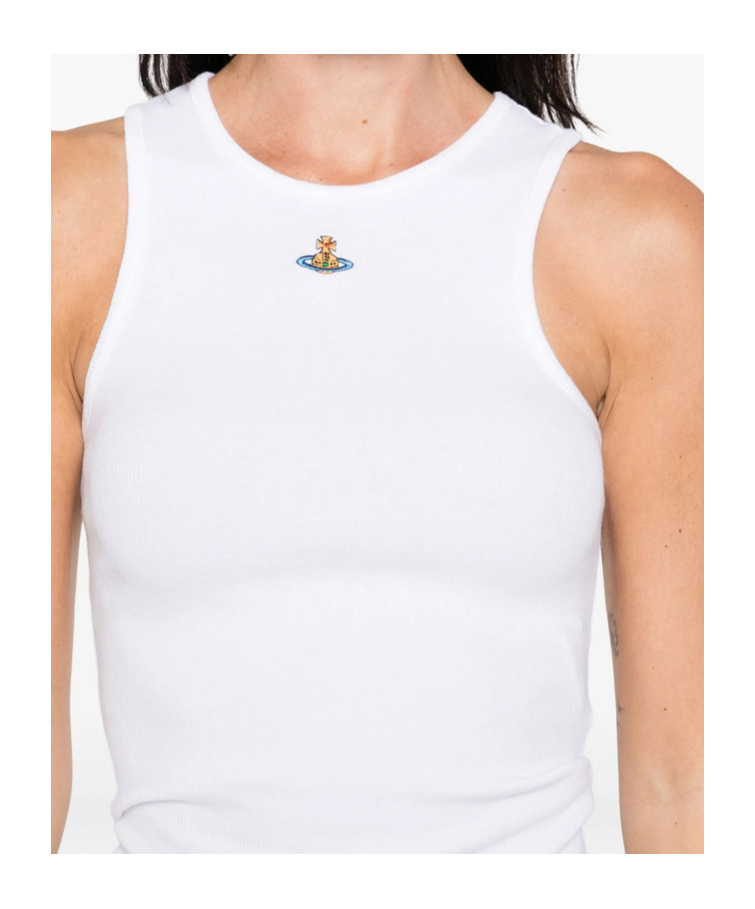 Vivienne Westwood Sleeveless Top Ribbed Texture In White