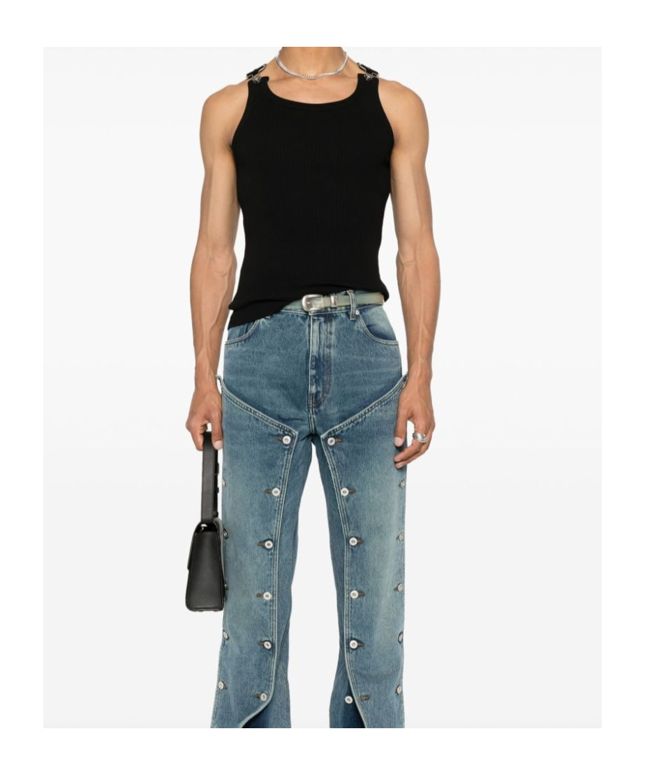 JEAN PAUL GAULTIER RIBBED-KNIT COTTON TANK TOP