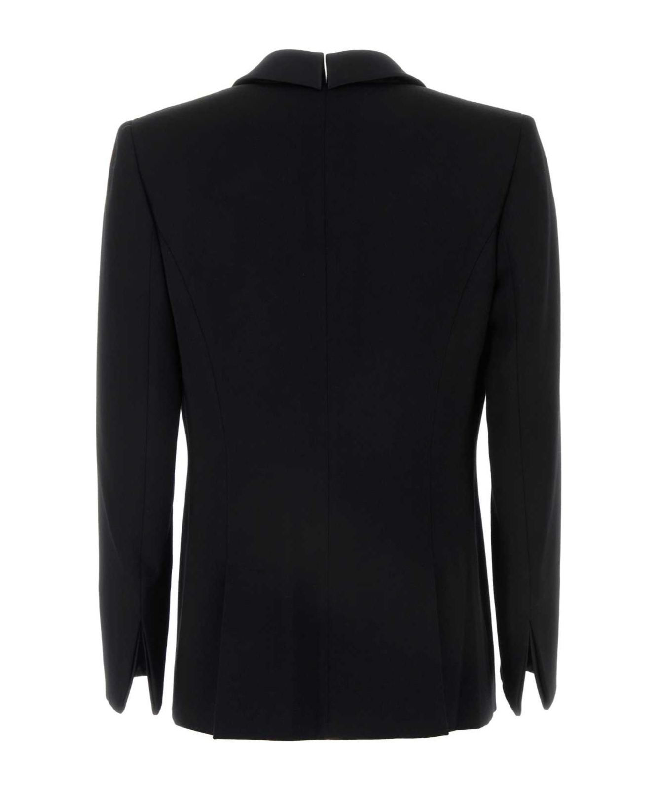 Giorgio Armani Wool Blazer With Shawl Lapel And Chest Pocket In Black