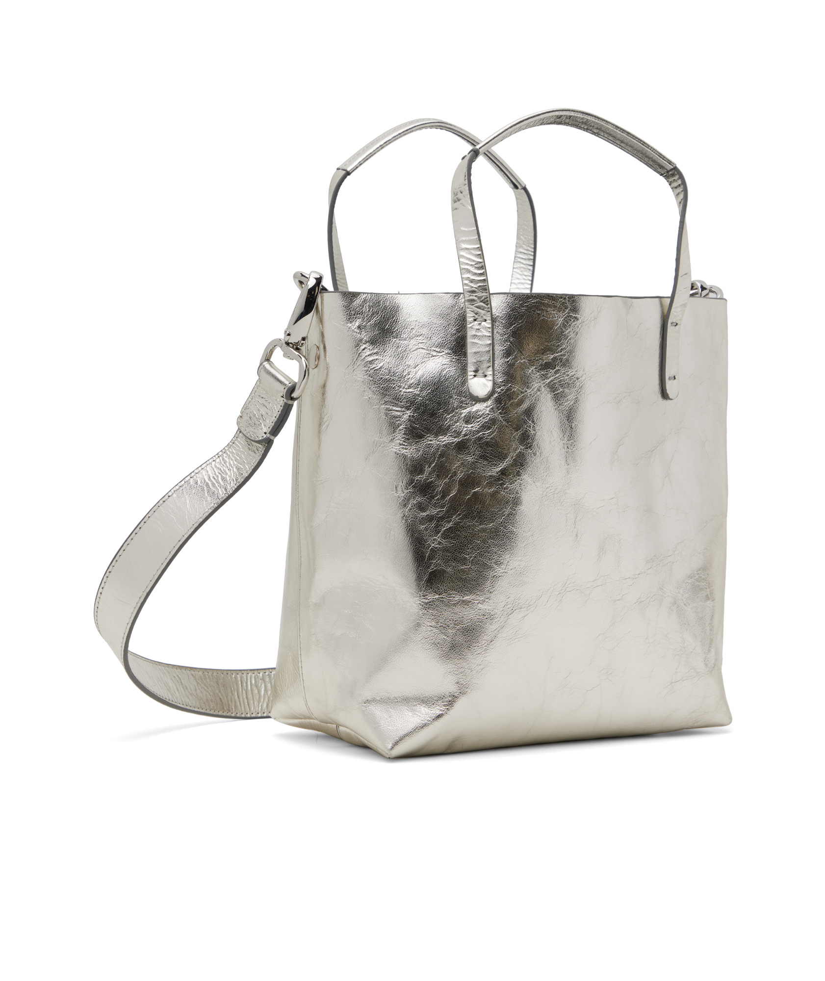 Vivienne Westwood Silver Small Studio Shopper Tote In Gray/puppy