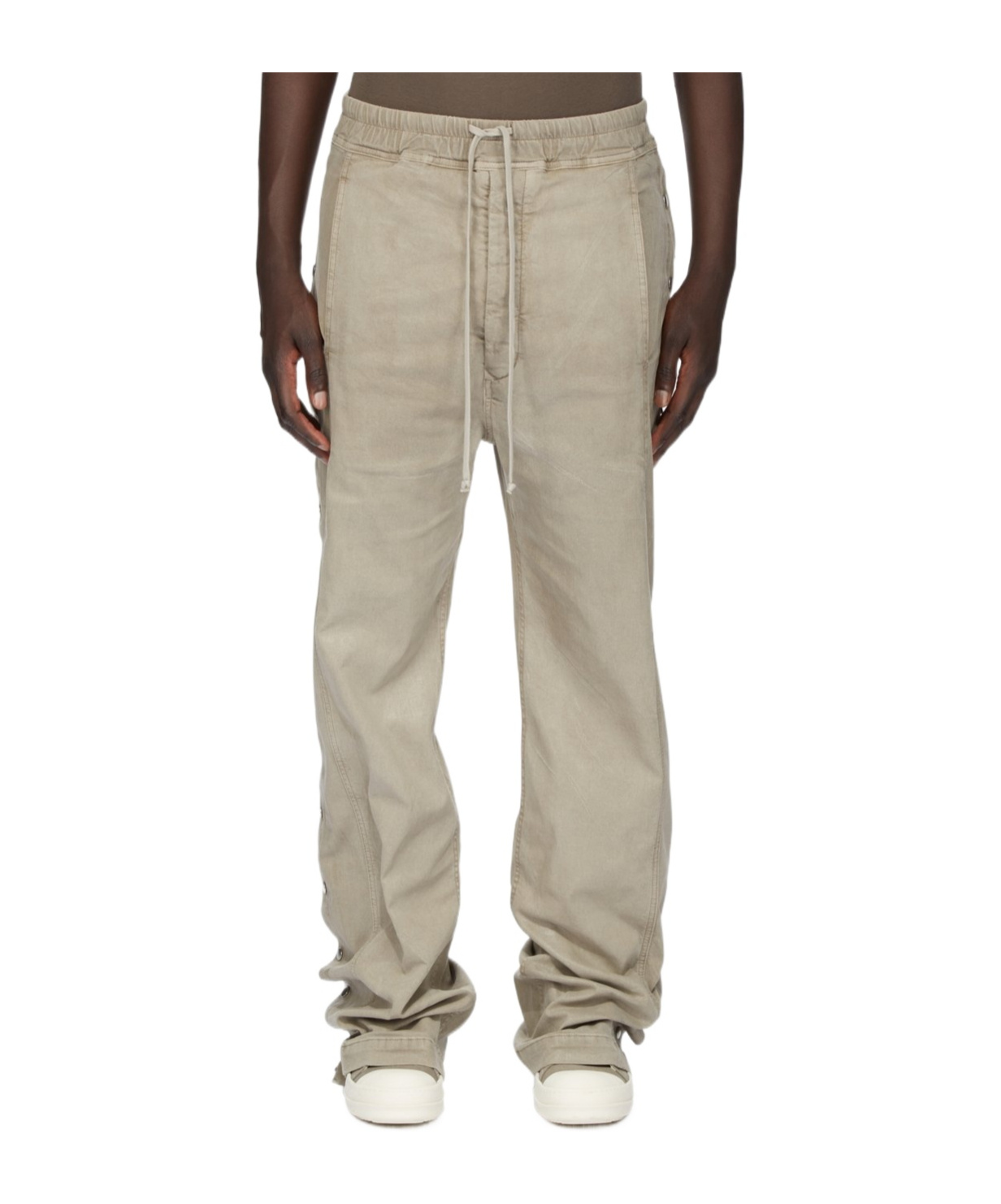 Rick Owens Drkshdw Drawstring Straight Trousers In Gray