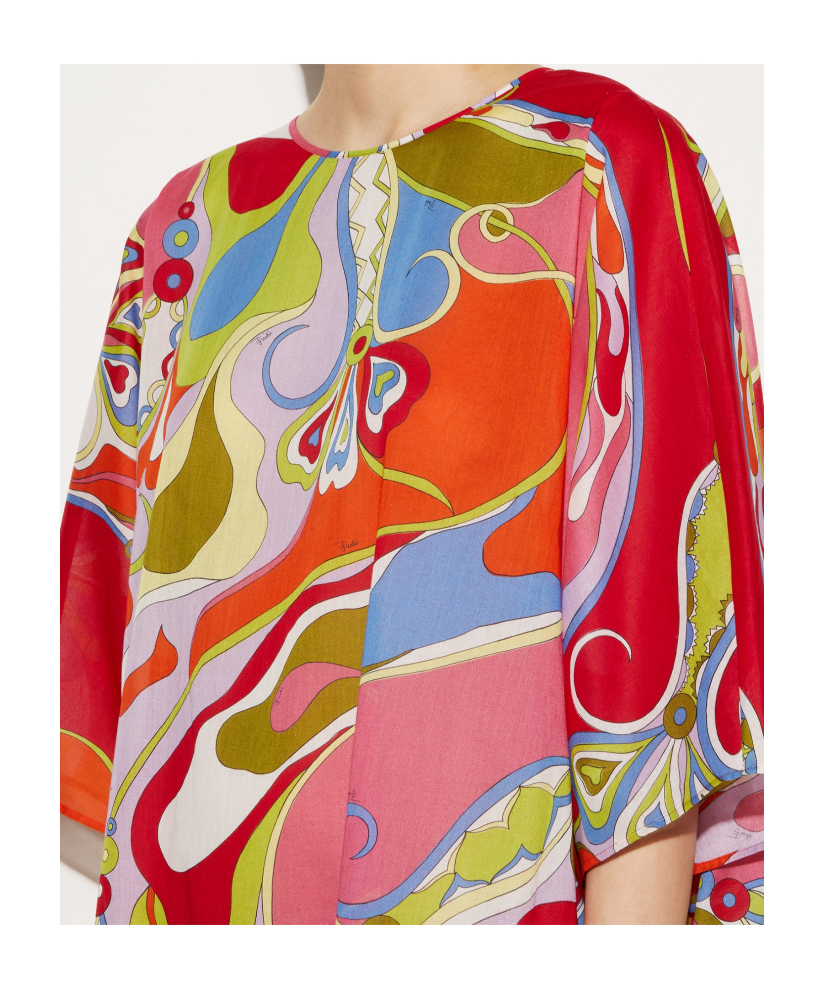 Pucci Orchidee-print Kaftan In Multicolor