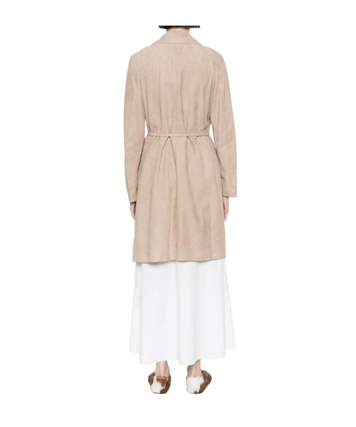 Herno Beige Suede Duster Coat In Neutral