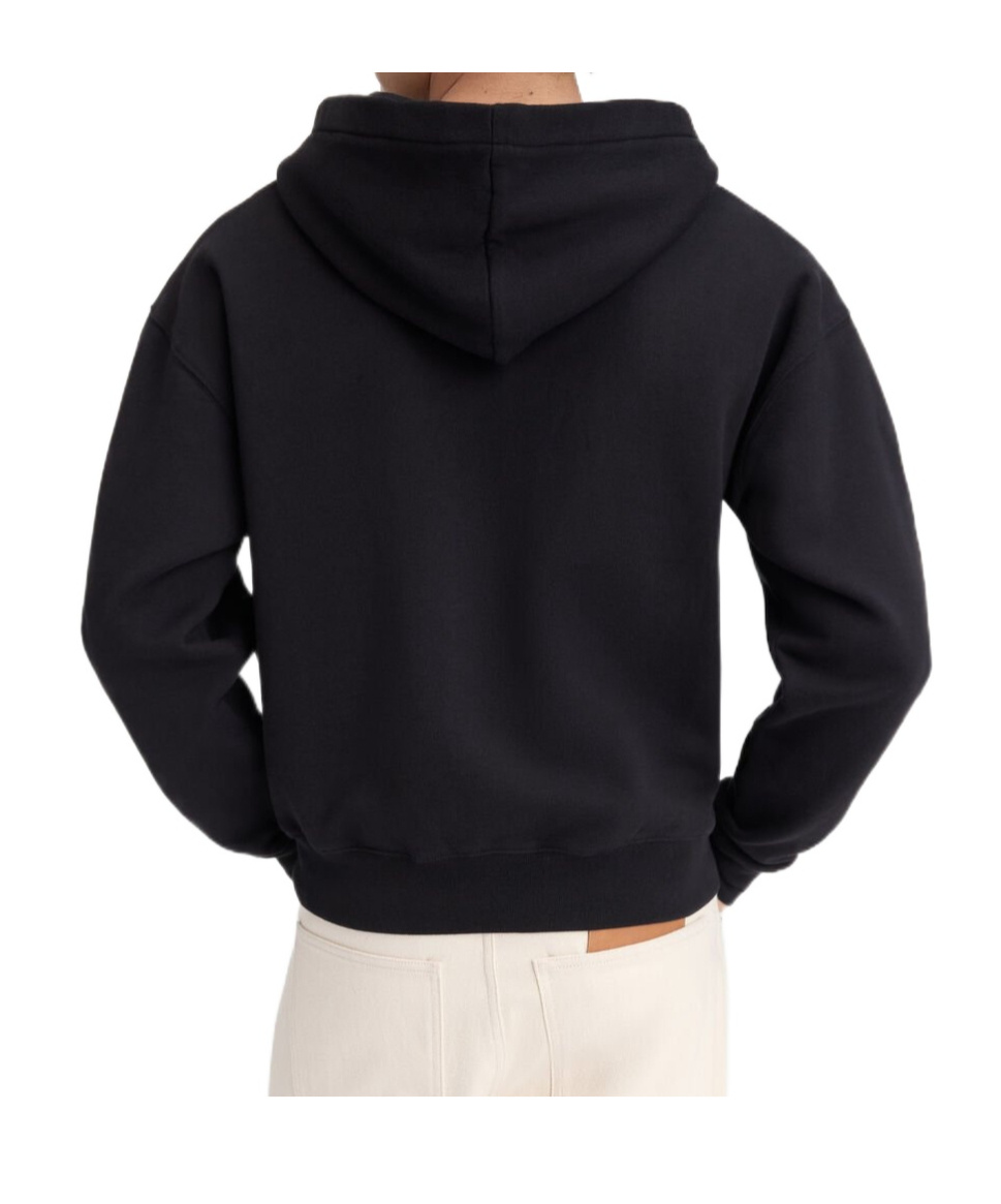 Jacquemus The Gros Grain Zip-up Hooded Sweatshirt In Black