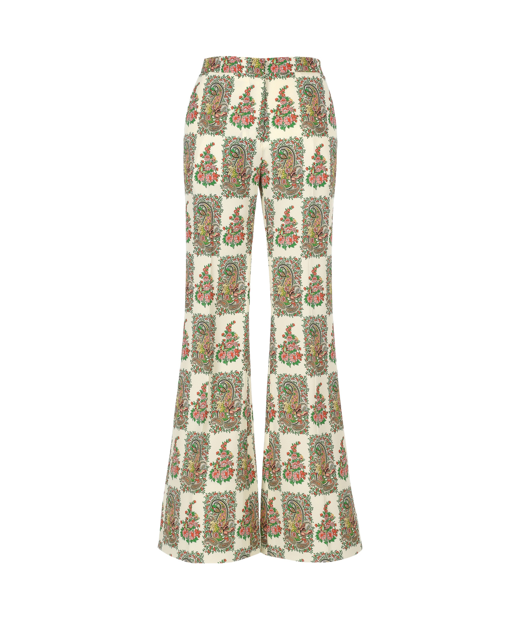 Etro Flared High Waist Full Length Trousers In Nude